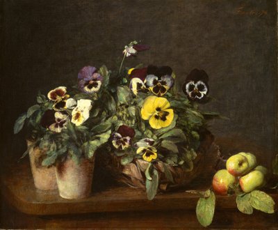 Martwa natura z bratkami, 1874 autorstwa Ignace Henri Jean Fantin Latour