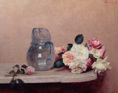 Martwa natura z różami, 1889 autorstwa Ignace Henri Jean Fantin Latour