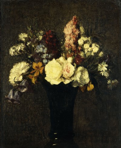 Wazon kwiatów; Wazon Kwiatów, 1869 autorstwa Ignace Henri Jean Fantin-Latour