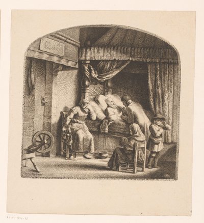 Stary człowiek na łożu śmierci autorstwa Ignace Joseph de Claussin (attributed to)