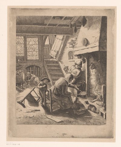 Piekarz naleśnikowy z mężem i dziećmi autorstwa Ignace Joseph de Claussin (attributed to)