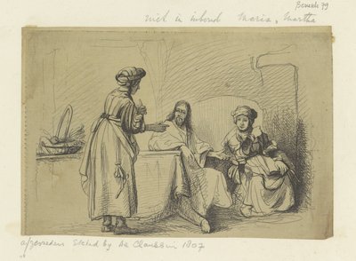 Christus bij Maria jako Marta Kolekcja osiemdziesięciu pięciu oryginalnych grafik (tytuł serii) autorstwa Ignace Joseph de Claussin (possibly)