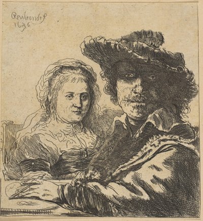 Rembrandt i jego żona kopia, 1786-1844. autorstwa Ignace Joseph de Claussin