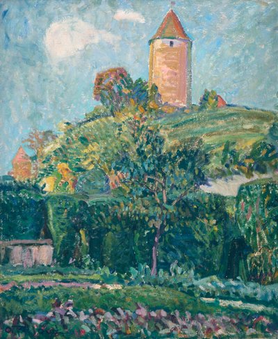 Widok Romonta (olej na tekturze) autorstwa Ignace Nazaire Oswald Pilloud