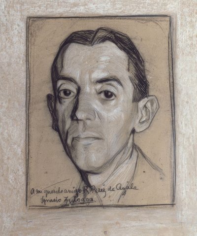 PORTRET RAMONA PEREZ DE AYALA (1888–1962) HISZPAŃSKI PISARZ I DZIENNIKARZ - RYSUNEK - POKOLENIE 1914 autorstwa Ignacio Zuloaga