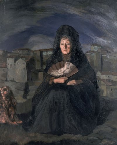 DOÑA ROSITA GUTIERREZ - 1915 - OLEJ / Płótno - 166,5 × 140 cm autorstwa Ignacio Zuloaga y Zabaleta