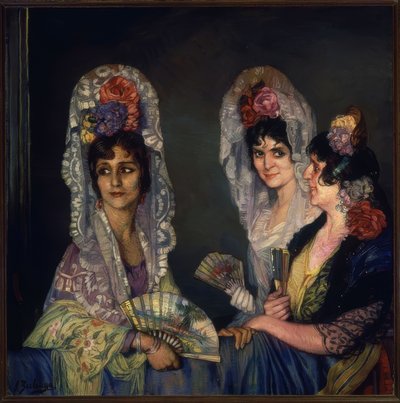 TRZY MANOLE - XX WIEK - O / L - 109X110 CM autorstwa Ignacio Zuloaga y Zabaleta