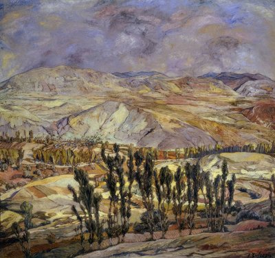 Pejzaż w Calatayud”, 1930, olej na płótnie, 113 × 123 cm, AS00634 autorstwa Ignacio Zuloaga y Zabaleta