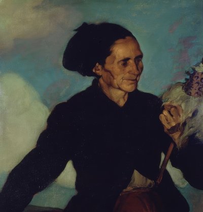 KOBIETA SPINNING - 1911 - O / L - 63X65 CM autorstwa Ignacio Zuloaga y Zabaleta
