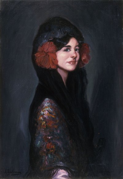 Portret eleganckiej damy autorstwa Ignacio Zuloaga y Zabaleta