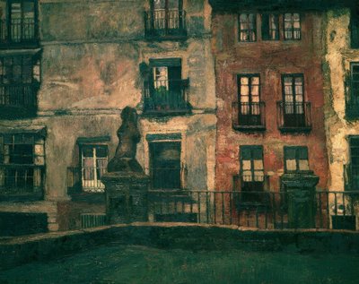 Segovia: Stare domy, 1917 , Olej na płótnie, 107 × 120 cm, AS00823 autorstwa Ignacio Zuloaga y Zabaleta