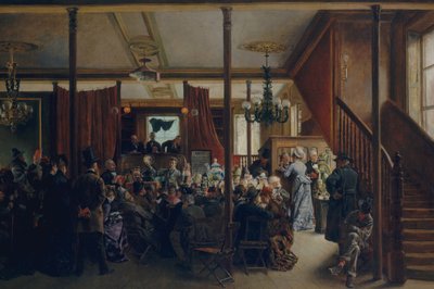 Wyprzedaż aukcyjna w Clinton Hall, Nowy Jork, 1876, 1876. autorstwa Ignacio de León Escosura