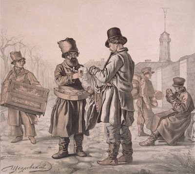 Street Sbiten Sprzedawca z serii To są nasi ludzie, 1842 autorstwa Ignati Stepanovich Shchedrovsky