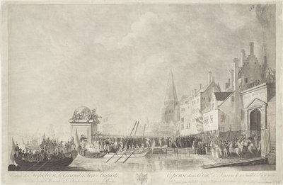 Aankomst van Napoleon w Josephine te Antwerpen, 1803 Wjazd Napoleona Wielkiego i jego augustowskiej małżonki do miasta Antwerpia w dniu 18 lipca 1803 r. (tytuł na obiekcie) autorstwa Ignatius Joseph van den Berghe