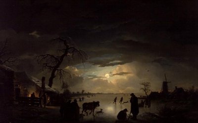 Zimowy krajobraz w świetle księżyca autorstwa Ignatius Josephus van Regemorter