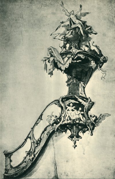 Projekt ambony, poł. XVIII w., 1943 r. autorstwa Ignatz Günther