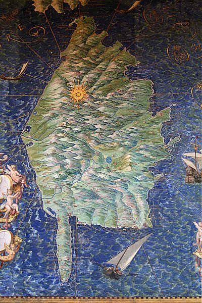 Mapa Korsyki - Galeria map - Muzea Watykańskie. autorstwa Ignazio Danti
