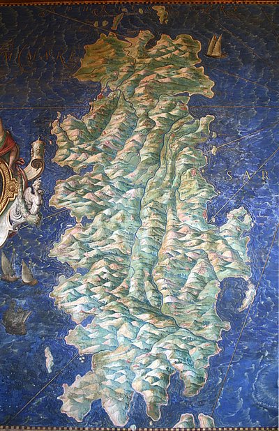 Mapa Sardynii - Galeria map - Muzea Watykańskie. autorstwa Ignazio Danti