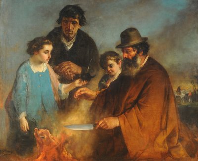 Pieczeń, ok. 1871 (olej na płótnie) autorstwa Ignazio Manzoni