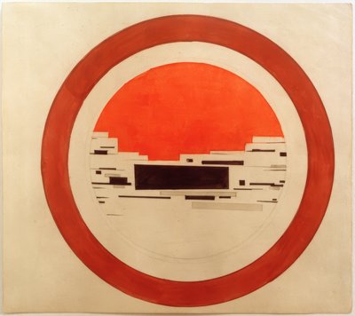 Szkic obrazu suprematystycznego na porcelanę autorstwa Ilja Grigorjewitsch  Tschaschnik