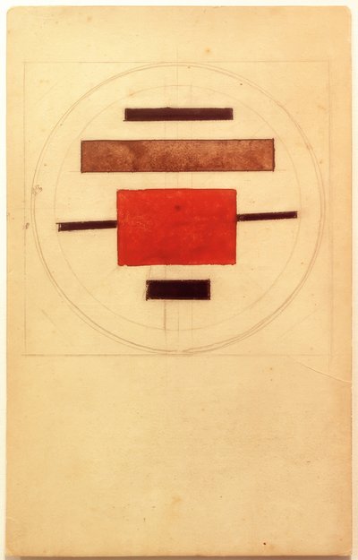 Szkic obrazu suprematystycznego na porcelanę autorstwa Ilja Grigorjewitsch  Tschaschnik