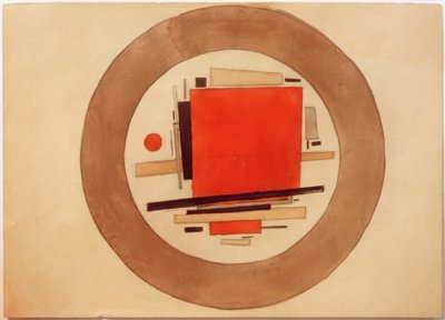 Projekt suprematycznego malarstwa na porcelanę autorstwa Ilja Grigorjewitsch  Tschaschnik