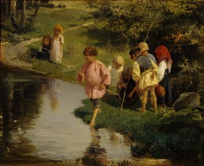 Wędkarstwo dzieci, 1882 autorstwa Illarion Mikhailovich Pryanishnikov