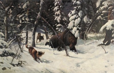 Polowanie na niedźwiedzie autorstwa Illarion Mikhailovich Pryanishnikov
