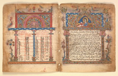 Rękopis ormiański Bifolium, ormiański, XV w. autorstwa Illuminator Minas
