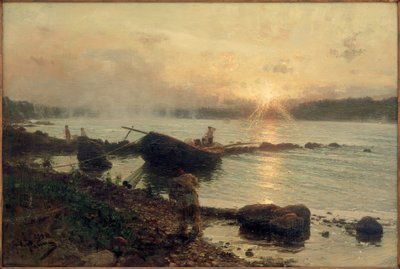 Na zachodniej Dźwinie. wschód słońca autorstwa Ilya Efimovich Repin