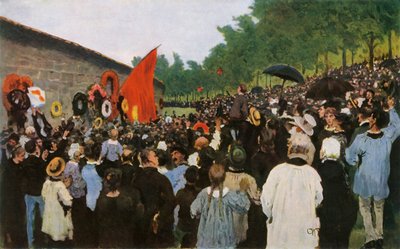 „Doroczna uroczystość przy Ścianie Komunardów na... Cmentarzu w Paryżu”, 1883, 1965. autorstwa Ilya Efimovich Repin