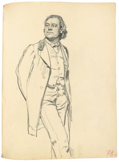 Postać stojącego mężczyzny, ok. 1930 r. 1872-1875 autorstwa Ilya Efimovich Repin