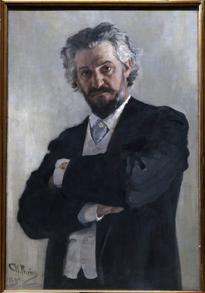 Portrait de Alexander Verzhbilovich (Verzhbilovic, Verzhibilovic, Vierzbilovich, Wierzbillowicz, Wierzbilovich, Wierzbilovicz, Wierzbilowicz) (1850-1911), violoncelliste russe, en 1895. Peinture de Ilia Iefimovitch Repine (Ilya Yefimovich Repin) (1844-1930 autorstwa Ilya Efimovich Repin