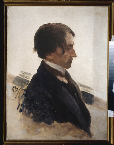 Portret artysty Isaaka Brodskiego (Brodskiego) (1883-1939). Obraz Ilyi Repina (Ilia Repin) (1844-1930), olej na płótnie autorstwa Ilya Efimovich Repin