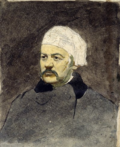 Portret rosyjskiego kompozytora Michaiła Iwanowicza Glinki (1804-1857) (Michaił I. Glinka) - Obraz Ilji Jefimowicza Repina (1844-1930), akwarela na tekturze (28x23 cm), ok. 1870 r. - Muzeum Pamięci I. Repina Penates, niedaleko Sankt Petersburg (Rosja) autorstwa Ilya Efimovich Repin