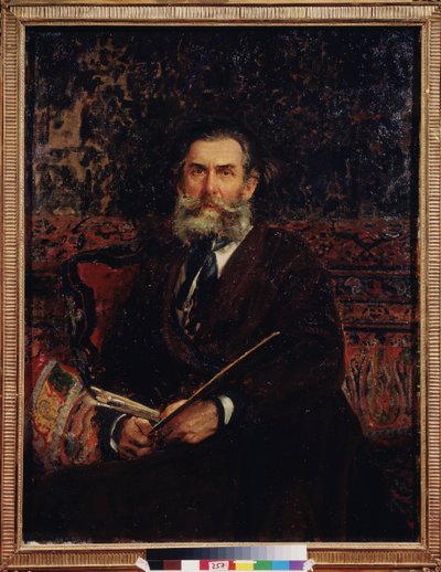 Portrait du peintre Alexei Bogolyubov (Bogolyubov y Bogolyubov) (1824-1896). Peinture de Ilya Yefimovitch Repin (Ilya Repine) (1844-1930), huile sir toile autorstwa Ilya Efimovich Repin
