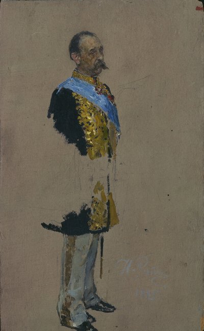 Portret hrabiego Dymitra Andriejewicza Tołstoja 1823-1889, 1885 autorstwa Ilya Efimovich Repin