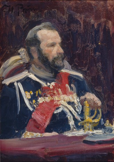 Portret generała Aleksieja Nikołajewicza Kuropatkina 1848-1925, ok. 1901-1902 autorstwa Ilya Efimovich Repin