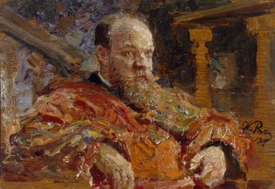 Portret Pawła Wiktorowicza Delarowa 1851-1913, 1910 autorstwa Ilya Efimovich Repin