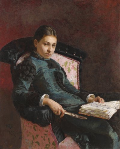 Portret żony artysty, Vera Repina, 1878 autorstwa Ilya Efimovich Repin