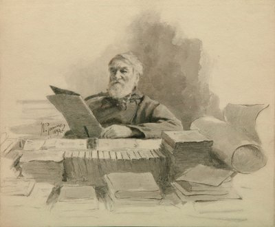 Portret autora Dmitrija Grigorowicza 1822-1899, 1894 autorstwa Ilya Efimovich Repin