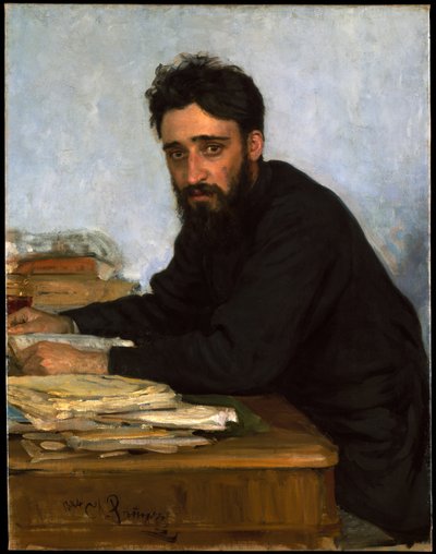 Portret autora Wsiewołoda M. Garszyna 1855-1888, lata 80. XIX wieku autorstwa Ilya Efimovich Repin