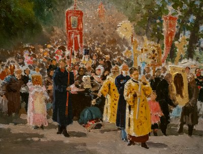 PROCES RELIGIJNY W DREWNIE DĘBOWYM autorstwa Ilya Efimovich Repin
