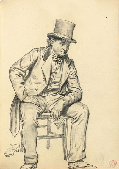 Siedzący mężczyzna z ramieniem opartym na nodze, c. 1872-1875 autorstwa Ilya Efimovich Repin