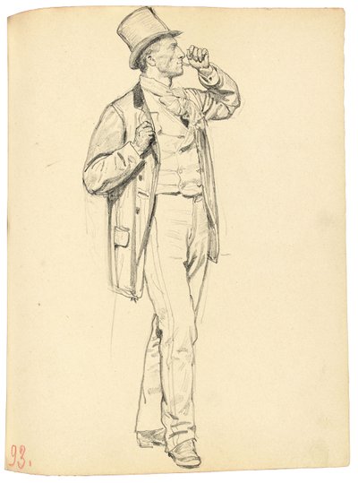 Studium do „Kawiarni paryskiej”: Stojący mężczyzna z podniesioną ręką, ok. 1930 1872-1875 autorstwa Ilya Efimovich Repin