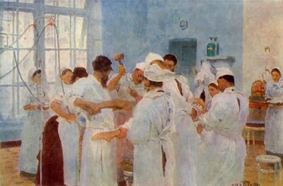 „Chirurg Jewgienij Wasiljewicz Pawłow 1845-1916 w sali operacyjnej”, 1888, 1965. autorstwa Ilya Efimovich Repin