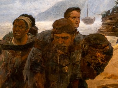 WIEŻE PRZEKRACZAJĄCE FORD (detal) autorstwa Ilya Efimovich Repin