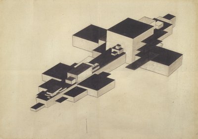 Projekt dla samolotu Supremolet Suprematist autorstwa Ilya Grigorevich Chashnik
