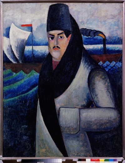 Autoportret. Obraz Ilyi Ivanovich Mashkov (Ilya Machkov, Matchkov) (1881-1944), huile sir toile autorstwa Ilya Ivanovich Mashkov