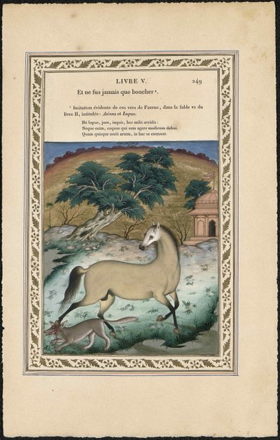 Koń i wilk Koń i wilk, 1837-1839. autorstwa Imam Bakhsh Lahori